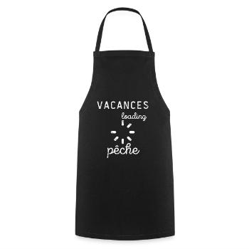 vacances pêche - Tablier de cuisine - noir - Devant - AI Model Male 185 dark (185cm)