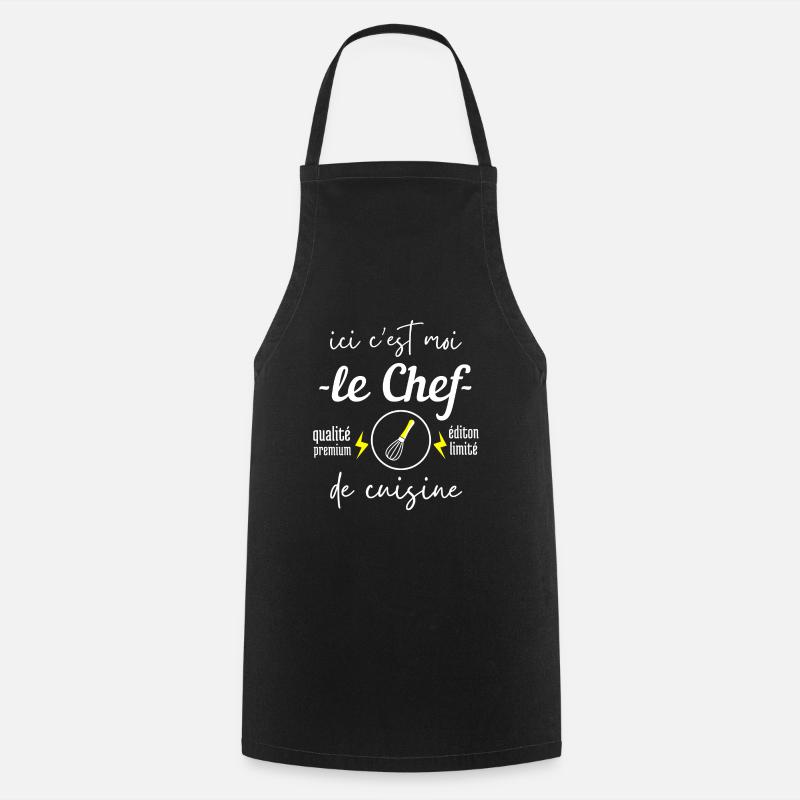 Ici c est moi le chef - Tablier de cuisine - noir