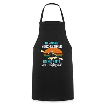 Kayak retraité en kayak humour retraite cadeau - Tablier de cuisine - noir - Devant - AI Model Male 185 dark (185cm)