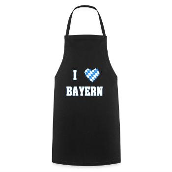 I love Bayer, Herz, Geschenk, Bavaria - Kochschürze - Schwarz - Vorne - AI Model Male 185 dark (185cm)