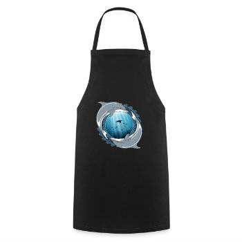 Dolphins - Cooking Apron - black - Front - AI Model Male 185 dark (185cm)