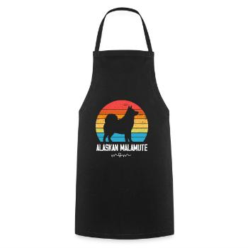 Alaskan Malamute Dog - Cooking Apron - black - Front - AI Model Male 185 dark (185cm)