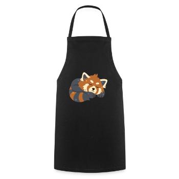 Red Panda Sleeps - Cooking Apron - black - Front - AI Model Male 185 dark (185cm)