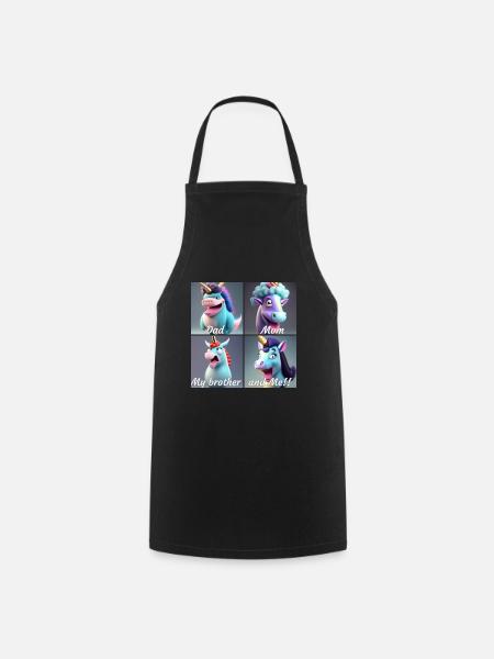 unicorn family - Tablier de cuisine - noir