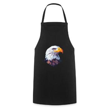 Eagle Head Low Poly Logo Design - Cooking Apron - black - Front - AI Model Male 185 dark (185cm)