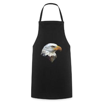 Eagle Head Low Poly Art Logo Design - Cooking Apron - black - Front - AI Model Male 185 dark (185cm)
