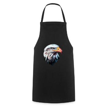 Eagle Head Low Poly Art Logo Design - Cooking Apron - black - Front - AI Model Male 185 dark (185cm)