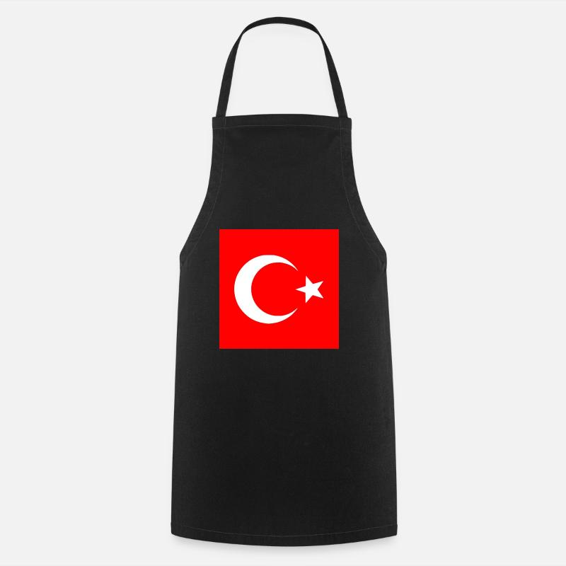 Turquie - Drapeau turc - Tablier de cuisine - noir