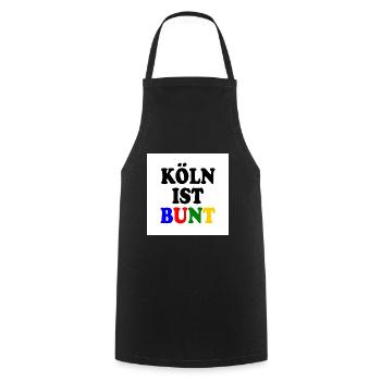 Cologne is colourful - Cooking Apron - black - Front - AI Model Male 185 dark (185cm)