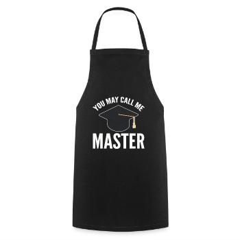 Cérémonie de remise des diplômes de maîtrise - Tablier de cuisine - noir - Devant - AI Model Male 185 dark (185cm)