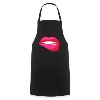 la bouche des dents - Tablier de cuisine - noir - Devant - AI Model Male 185 dark (185cm)