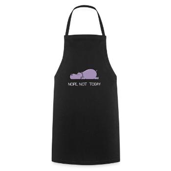 Funny lazy Hippo Nile Horse Nope gift - Cooking Apron - black - Front - AI Model Male 185 dark (185cm)