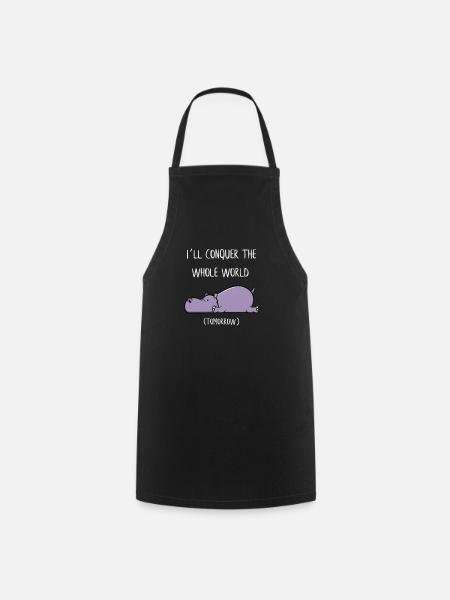Drôle d’hippo hippo-hippopotame cadeau - Tablier de cuisine - noir