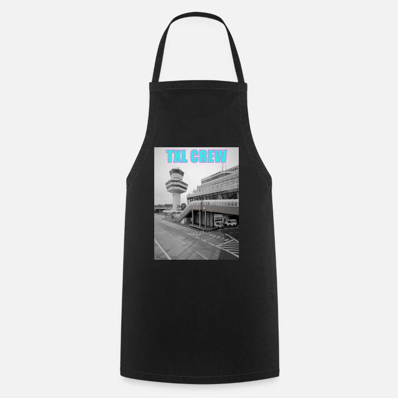TXL CREW black/white + turquoise - Cooking Apron - black