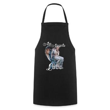 An Angels Love - Cooking Apron - black - Front - AI Model Male 185 dark (185cm)