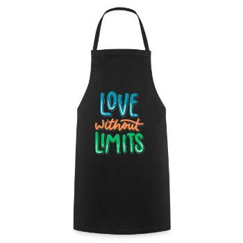 Love Without Limits - Cooking Apron - black - Front - AI Model Male 185 dark (185cm)