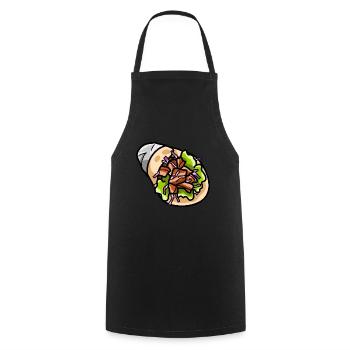 Lahmacun Döner Kebab Dürüm Yufka Sandwich Chou Rouge - Tablier de cuisine - noir - Devant - AI Model Male 185 dark (185cm)