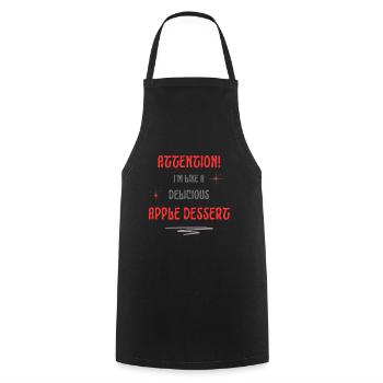 apple dessert friendly text - Cooking Apron - black - Front - AI Model Male 185 dark (185cm)