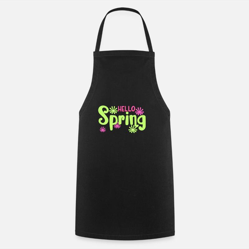 hello spring - Cooking Apron - black