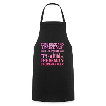 SPA Manager Job Wellness Funny SPA Management Sayi - Cooking Apron - black - Front - AI Model Male 185 dark (185cm)