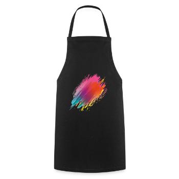 Holi blob splashes festival gift colorful color - Cooking Apron - black - Front - AI Model Male 185 dark (185cm)