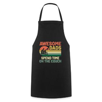 Des papas géniaux passent du temps sur le canapé - Tablier de cuisine - noir - Devant - AI Model Male 185 dark (185cm)