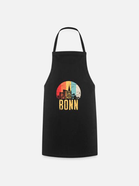 Bonn Skyline Silhouette 80er Retro Vintage - Kochschürze - Schwarz