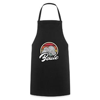 Pentanqué boules balls vintage retro motif - Cooking Apron - black - Front - AI Model Male 185 dark (185cm)