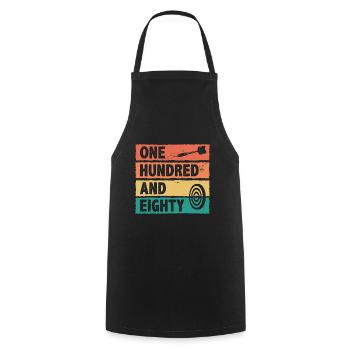 Retro Graphic Dart Player Darts Dartboard Bullseye - Cooking Apron - black - Front - AI Model Male 185 dark (185cm)