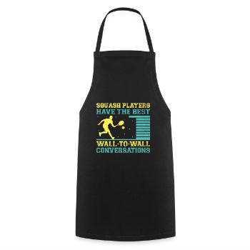 Squash Player Squash Tennis Player Raquetball Spor - Cooking Apron - black - Front - AI Model Male 185 dark (185cm)