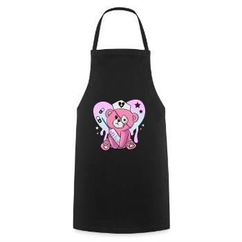 Ours Paramédic Pastel Gothique Japonais Kawaii - Tablier de cuisine - noir - Devant - AI Model Male 185 dark (185cm)