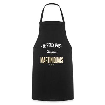 Je peux pas je suis Martiniquais - Tablier de cuisine - noir - Devant - AI Model Male 185 dark (185cm)