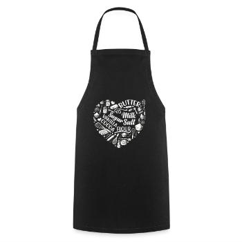 Herz Backen Gebäckbäck Bäcker Brot Backen Kuchen Bäcker - Kochschürze - Schwarz - Vorne - AI Model Male 185 dark (185cm)
