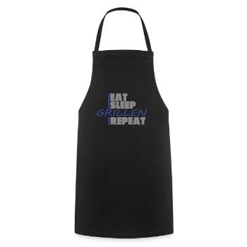 Grillen und Camper Geschenkidee - Kochschürze - Schwarz - Vorne - AI Model Male 185 dark (185cm)