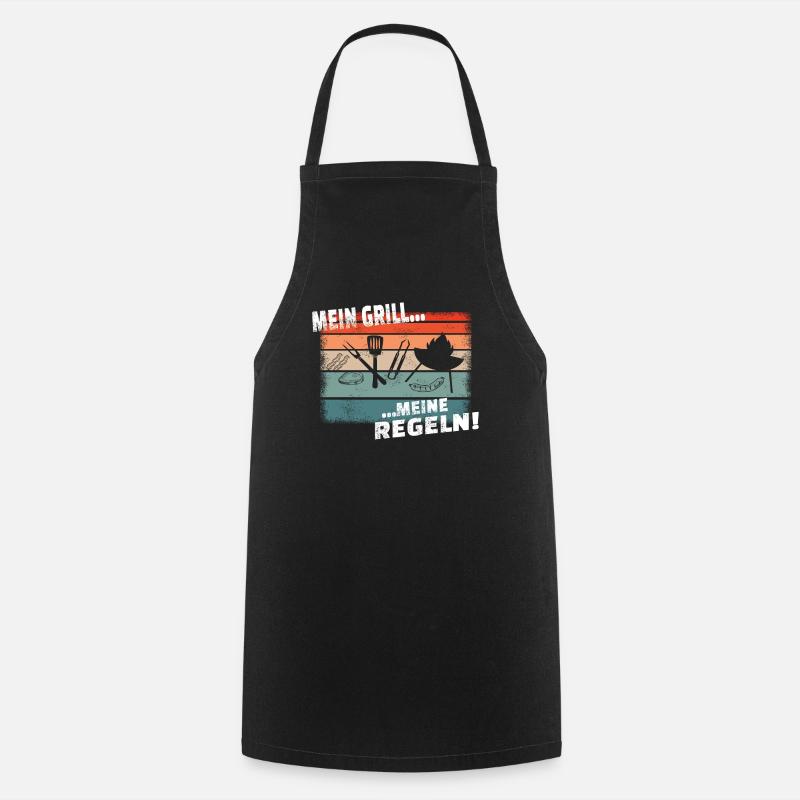 Grillen und Camper Geschenkidee - Kochschürze - Schwarz