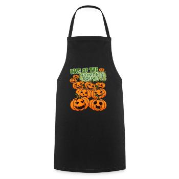"Pumpkin Squad", Kürbis Erwachen Halloween - Kochschürze - Schwarz - Vorne - AI Model Male 185 dark (185cm)