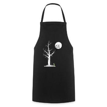 Zombie Tree, Zombie Alarm Clock - Cooking Apron - black - Front - AI Model Male 185 dark (185cm)