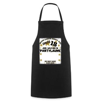 18th Birthday Girl & Boy Guestbook - Cooking Apron - black - Front - AI Model Male 185 dark (185cm)