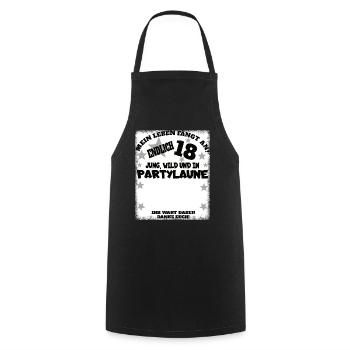 18th Birthday Girl & Boy Guestbook - Cooking Apron - black - Front - AI Model Male 185 dark (185cm)