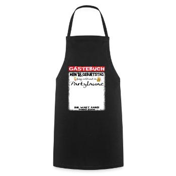 18th Birthday Girl & Boy Guestbook - Cooking Apron - black - Front - AI Model Male 185 dark (185cm)