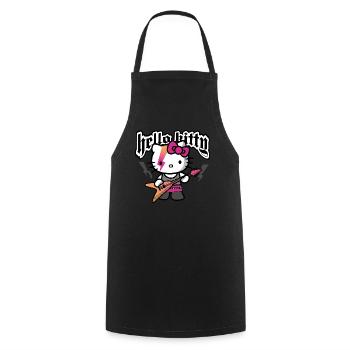 Hello Kitty Im Rockigem Outfit Spielt E-Guitarre - Kochschürze - Schwarz - Vorne - AI Model Male 185 dark (185cm)