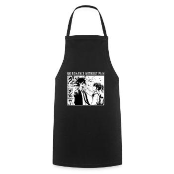 Anime Manga // No romance without pain // AS012 - Cooking Apron - black - Front - AI Model Male 185 dark (185cm)