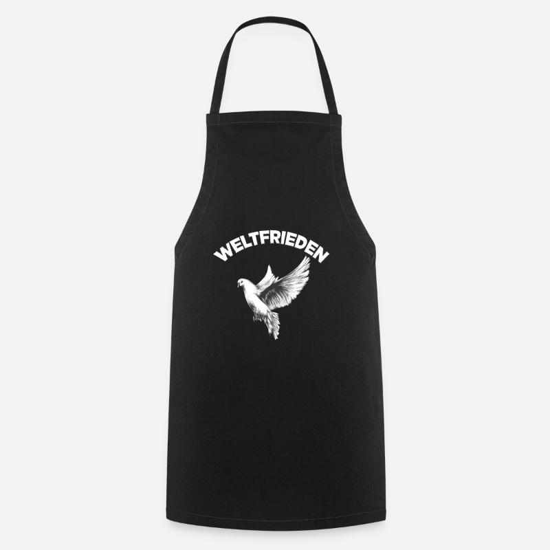 Paix dans le monde / Colombe de la Paix / Peace - Tablier de cuisine - noir