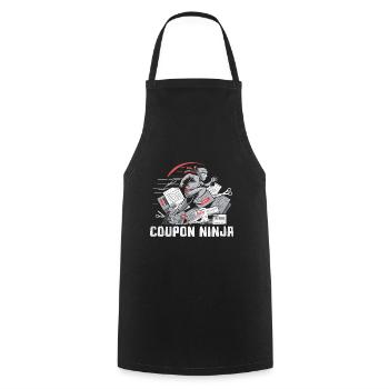 Coupon Ninja Couponer Shopper Geld sparen Couponing - Kochschürze - Schwarz - Vorne - AI Model Male 185 dark (185cm)