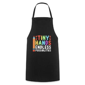 Petites mains, possibilités infinies Professeur d’école - Tablier de cuisine - noir - Devant - AI Model Male 185 dark (185cm)