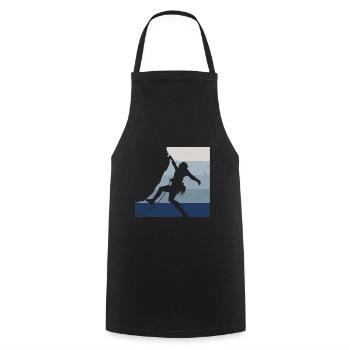 Retro Graphic Climbing Bouldering Rock Climber Mou - Kochschürze - Schwarz - Vorne - AI Model Male 185 dark (185cm)