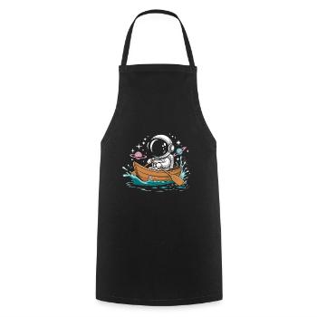 An Astronaut Boating Paddle Boat - Cooking Apron - black - Front - AI Model Male 185 dark (185cm)