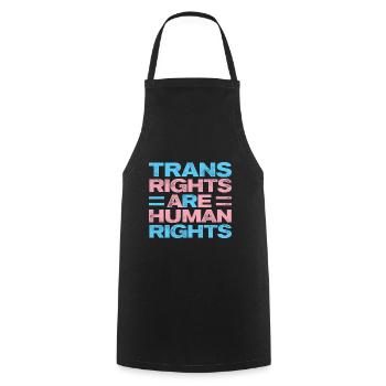 Trans Rights Are Human Rights Gay Rainbow Lgbtq Qu - Kochschürze - Schwarz - Vorne - AI Model Male 185 dark (185cm)