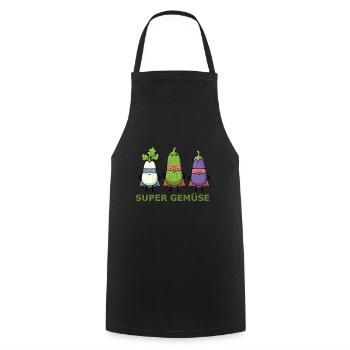 De bons légumes - Tablier de cuisine - noir - Devant - AI Model Male 185 dark (185cm)