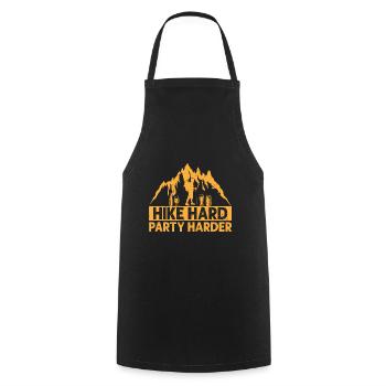Hiking Hiker Nature Trekking Outdoor Mountaineerin - Cooking Apron - black - Front - AI Model Male 185 dark (185cm)